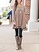 Floral Find Women Long Sleeve Blouse Layered Scoop Neck Tunic Loose Fit Top,Brown,X-Large