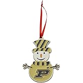 Purdue Boilermakers Snowman Metal Christmas Ornament