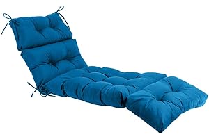 QILLOWAY Indoor/Outdoor Chaise Lounge Cushion,Spring/Summer Seasonal All Weather Replacement Cushions. (Peacock Blue)