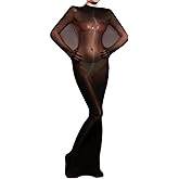 SSQKYZCSYZ Women's Bodystocking Sexy Nylon Bodystocking 5D Ultra-thin Stretchy Full Oil Shiny Body Stocking