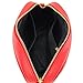 Simple Shoulder Bag Crosbody with Metal Chain Strap and Tassel Top Zipper (Red)