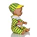 MagiDeal Handmade Green Striped Jumpsuit with Hat for 43-45cm Zapf Baby Born Dolls