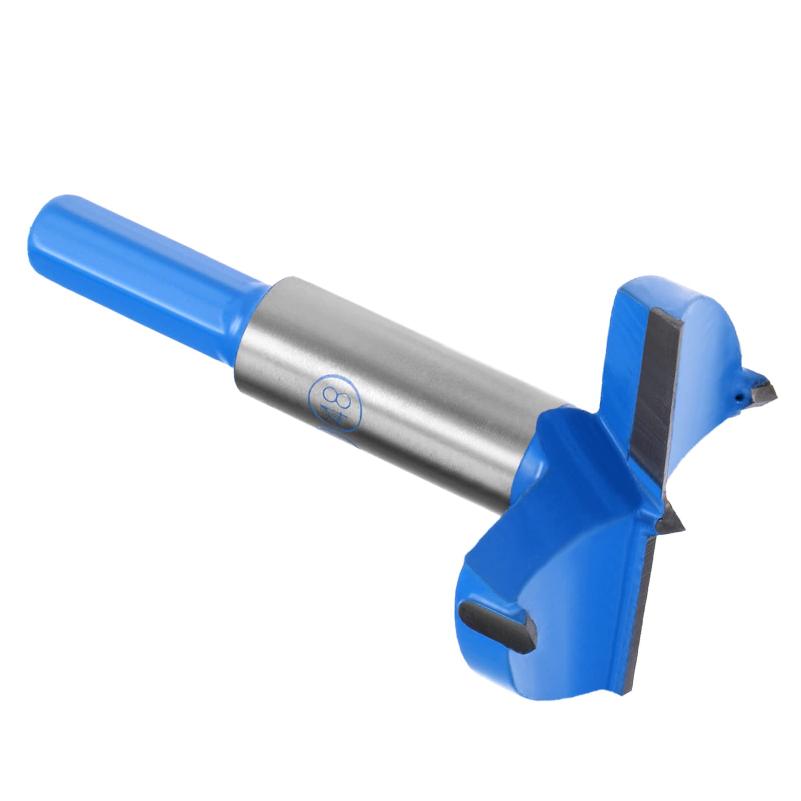 Kozelo Forstner Drill Bit - [48mm] Tungsten Carbide Auger Opener for Wood Furniture Hinge Woodworking Use, Hex Shank, Dark Blue