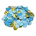 12 Inch Gold,Sky Blue,Light Blue Round Confetti Balloons,12 Count,Confetti Has Been Loaded Into The Balloons