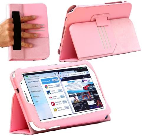MiTAB Bicast Leather Case Cover With Stand &amp; Hand strap For The Samsung Galaxy Note 8.0 N5100 / N5110 Tablet Phone (Pink)