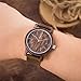 Morrivoe Luxury Wooden Watch Genuine Leather Strap For Men Japanese Bamboo Gift Box (PEACH WOOD(Brown))