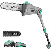 Litheli Cordless Pole Saw 10-Inch, 20V Battery-Powered Pole Saws for Tree Trimming, Tree Trimmer for Branch Cutting, Trimming