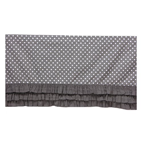 Bacati Mix and Match Ruffled Bottom Dots Crib Skirt, Grey