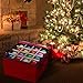 ProPik Christmas Ornament Storage Box, Organizer Holds Up to 48 Xmas Balls with 3 Separate Removable Trays, Container has Dividers to Organize Holiday Tree Ornaments (Red)