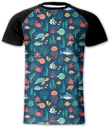 AWAWAWA Men's Underwater World Animals T Shirt Short Sleeve Casual Tee