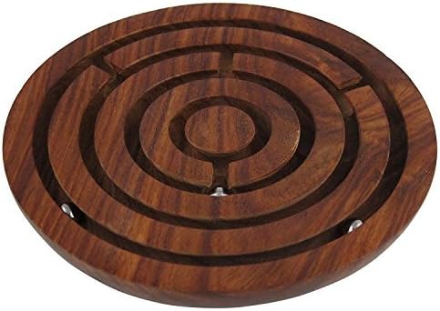 Vikings Valhalla Wooden Labyrinth Board Game Ball in Maze Puzzle Handcrafted in India