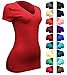 Enimay Women's Plain V-Neck Yoga Athletic Stylish Solid Color T-Shirt