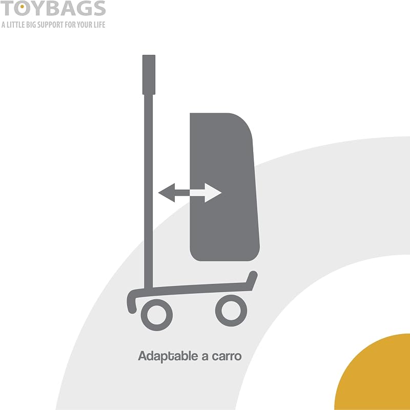 Carrinho de sacos de brinquedo multidirecional 360° - Rodas giravelmente 360° - inclui tampa anti-inclinação dianteira e laterais reforçadas - Ideal para adaptar qualquer mochila - Sacos de brinquedos — foto 7 de 7