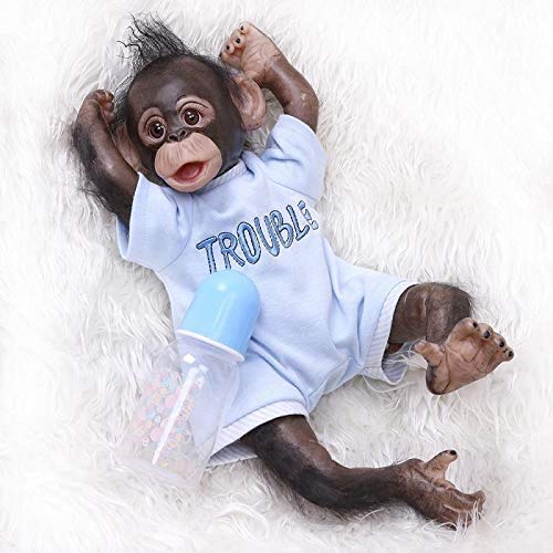 Pinky Reborn Baby Dolls 16inch 40 cm Handmade Newborn Baby Monkey Boy and Girl Dolls Soft Silicone Vinyl Lifelike Reborn Doll Best Gift for Kids Xmas