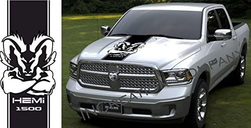 Dodge Ram Rebel 1500 2500 Body Hood Decal, Matte Black Vinyl Sticker, racing Custom auto Graphics SRT hellcat, Mopar, Hemi 5.7 L design Factory