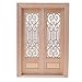 Baoblaze Wood Miniature External Hollow Screen Double Door 1/12 Dollhouse DIY Decoration Accessories