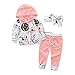 Askwind Baby Girls Floral Hoodie+ Floral Pant Set Leggings 2 Piece Outfits (12-18 Months, Pink)
