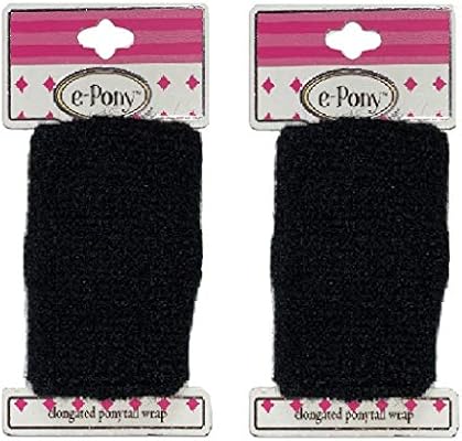 Mia E Pony Long Terrycloth Ponytail Holders Hair Ties Black
