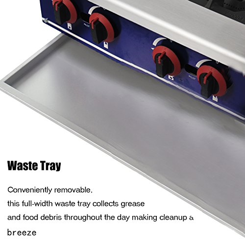 image for Commercial Countertop Hot Plate - KITMA 36 Inches 6 Burner Natural Gas