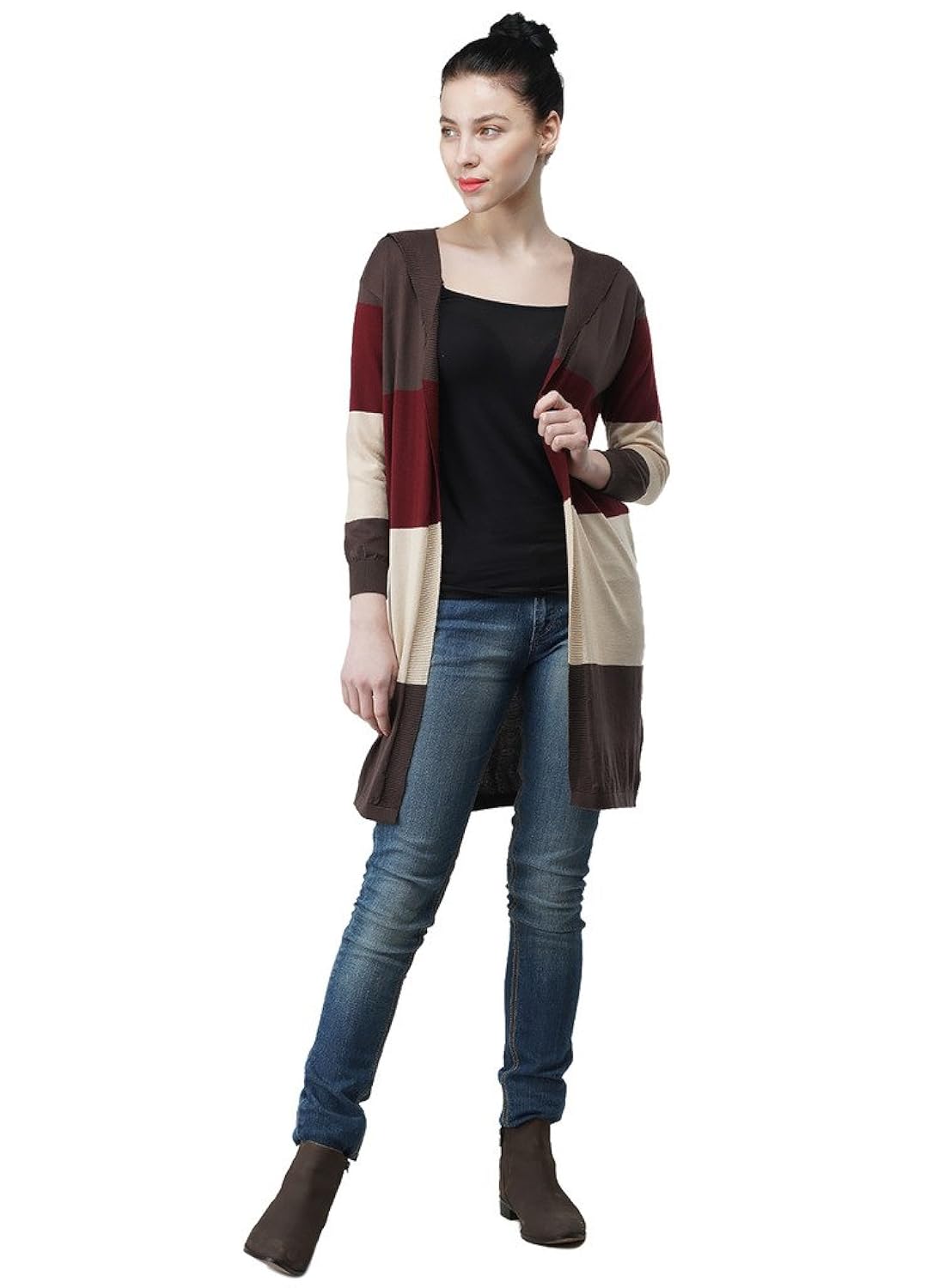 women's 3/4 th sleeves long open shrug