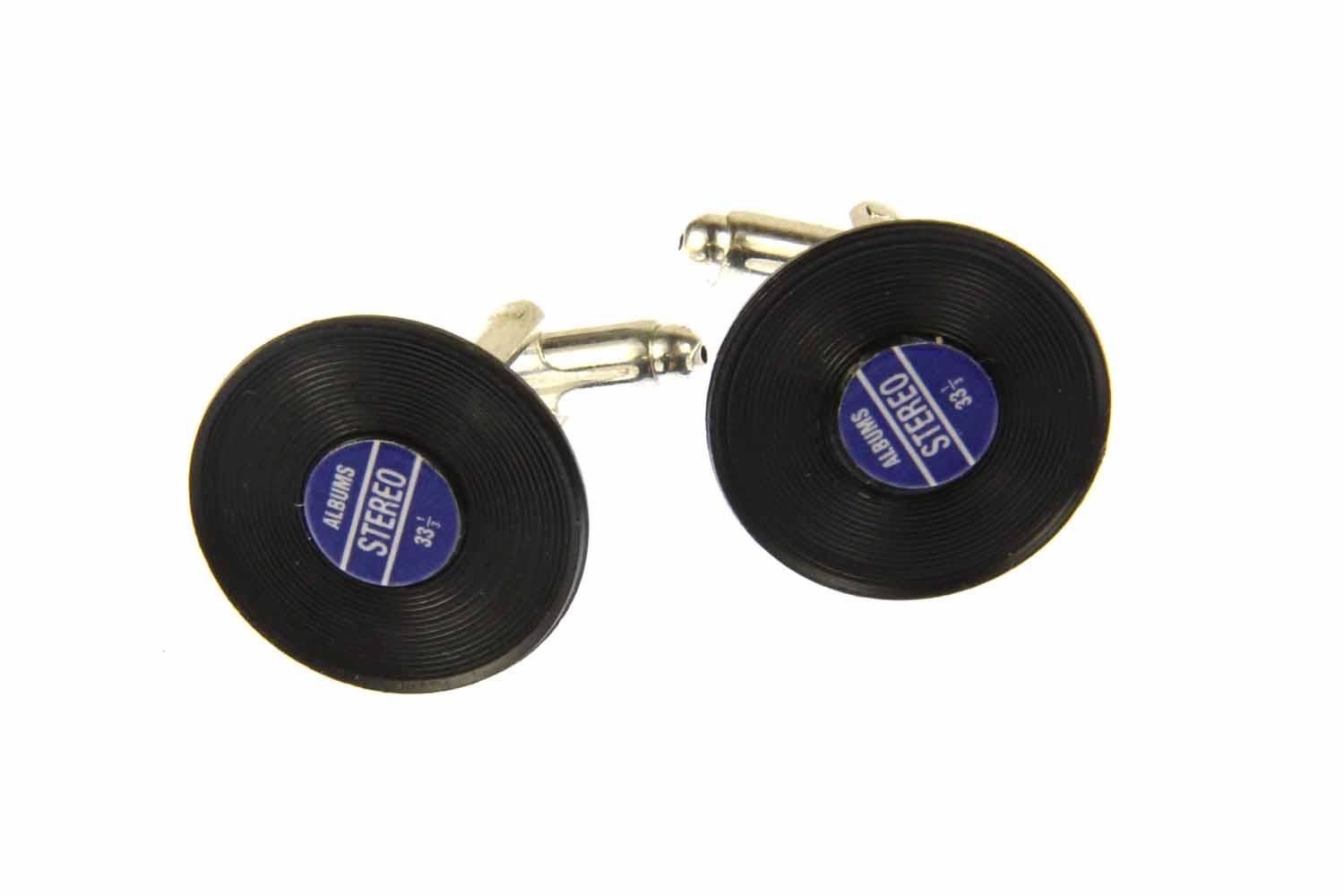 Record Records Cuff Links Cufflinks Miniblings + Box Vinyl LP DJ Music Blue