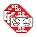3 Set Warning Signs-No Smoking No vaping Sign Static Cling Decal Inside Outside Window 6 x 6 Inch Removable and Reusable