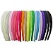 QingHan 20pcs 10mm Baby Girls Grosgrain Ribbon Hairband Lined Headbands For Teens