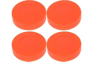 Garneck 4Pcs Orange Rubber Hockey Pucks - Durable Colored Pucks for Ice and Street Hockey Training