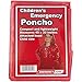 Emergency Zone Children's Red Emergency Poncho, Weather Protection, Rain Gear, (1 Pack)