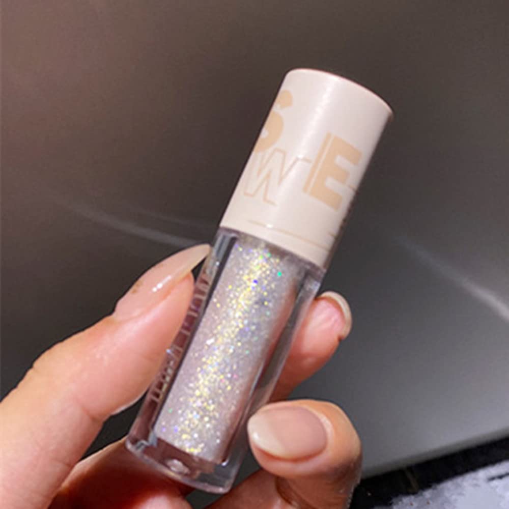 Go Ho Glitter Eyeshadow Makeup,Liquid Glitter Eyeshadow,Glitter Eyeliner Diamond Sparkle Eye Stick,Shimmer and Shine Korean Makeup Glitter Lip Gloss for Women Eye Glitter,05# Golden Glitter, 22 gr