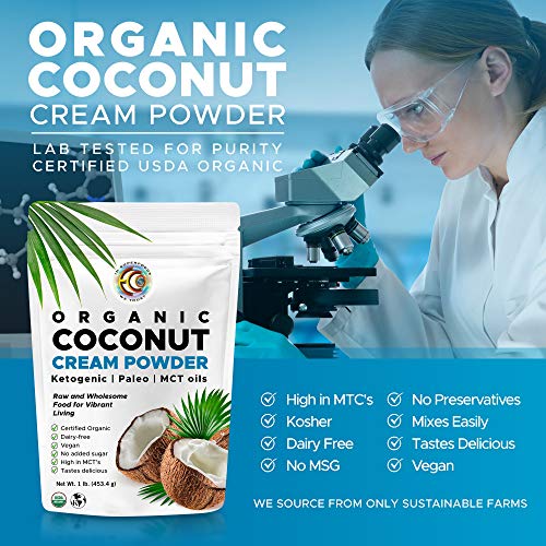 Earth Circle Organics - Organic Coconut Cream | Milk Powder, Perfect Keto Coffee Creamer - High in MCT Oil, Vegan, No Added Sugar, Vegan, Gluten and Dairy Free - (2 Pack) - Thumbnail 3