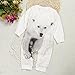Lovely Newborn Infant Kids Baby Boy Girl Bear Print Rompers (Size:9Months, White)