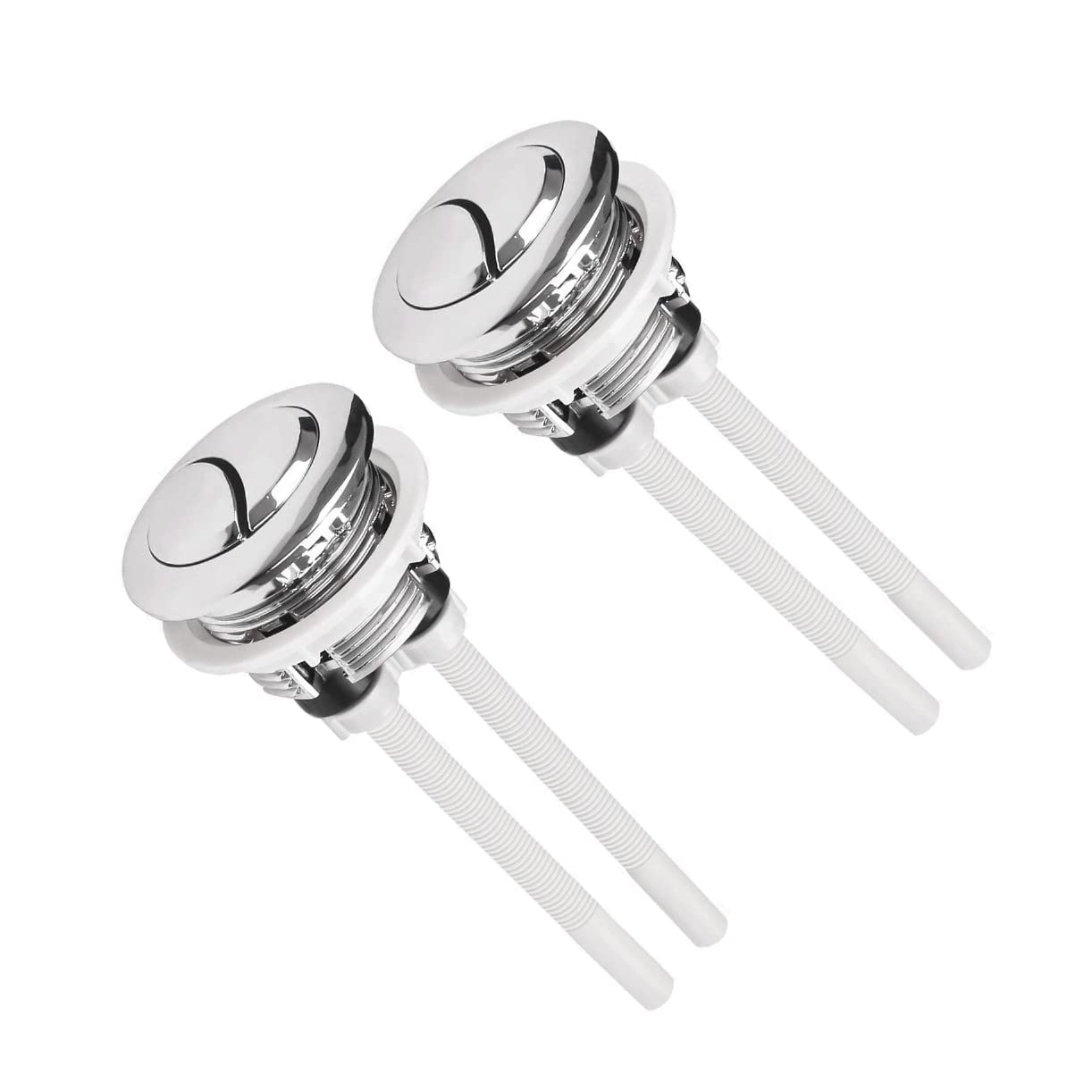 JZK 2pcs Universal 38mm Cistern Flush Button, loo Flush Button, Dual Push Button Toilet Flush Button, Toilet Button Flush Replacement Repair Part, Cistern Push Button