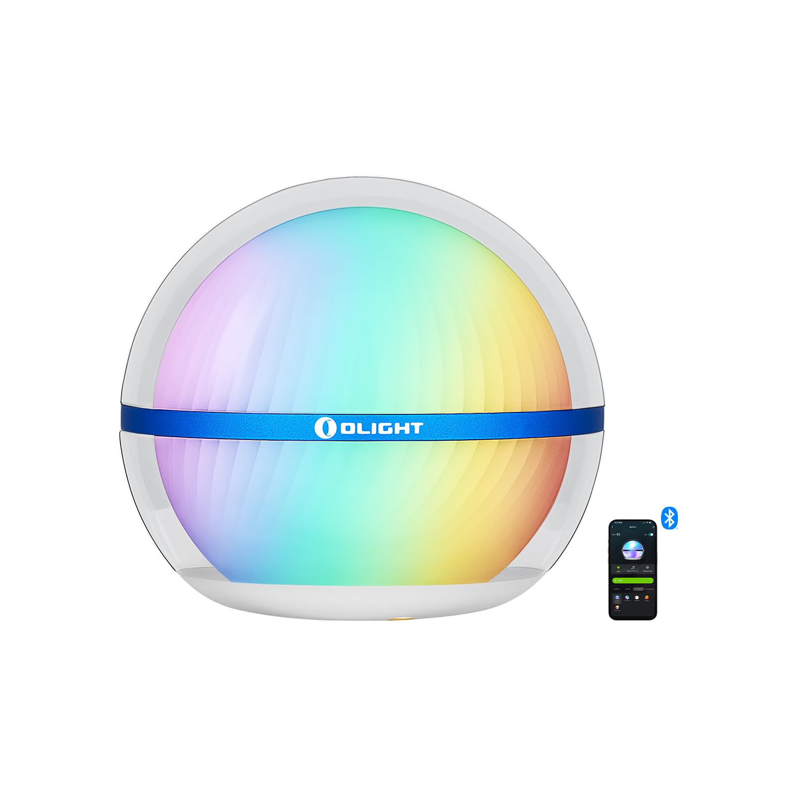 OLIGHT Sphere 75 Lumens Smart Nightlight, Rechargeable Ambient Lighting with App Control, RGB and Stepless Dimming, Portable LED for Kids, Parties, Camping, Reading or Bedrooms