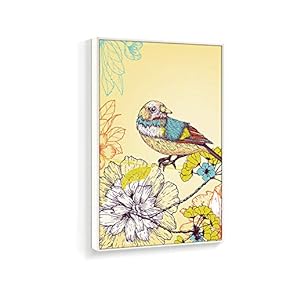 Framed Canvas Wall Art for Living Room, Bedroom Chinese Ink Birds and Flowers Canvas Prints for Home Decoration Ready to Hanging - 16x24 inches