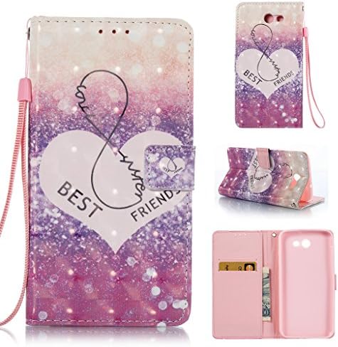 Galaxy J7 V Case, Galaxy J7 Sky Pro Case, Galaxy J7 Perx Case, Galaxy J7 2017 Case, Eveurn Premium PU Leather Flip Folio Wallet Case Pockets for Samsung Galaxy J7 2017