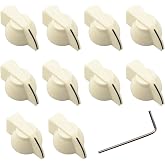 ROZILO Aged White 10PCS Flat Top Guitar Chicken Head Knob Amplifier Effect pointer Knob with Set Screw
