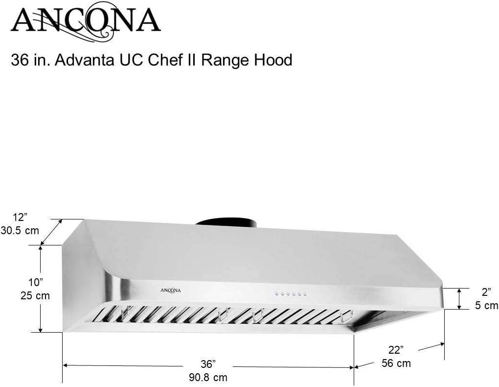 Amazon Com Ancona Advanta Uc Chef Ii 900 Cfm Under Cabinet Range