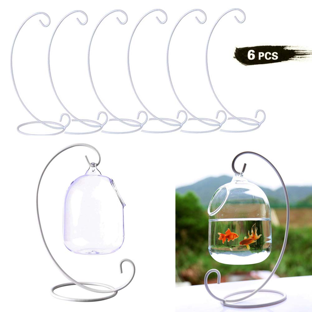 Set of 6 Christmas Ornament Display Stands Holder Hooks Hanging Lantern Candle Glass Bauble Sphere Tree Plant Light Candle Easter Egg Ball Wedding Decoration 9'