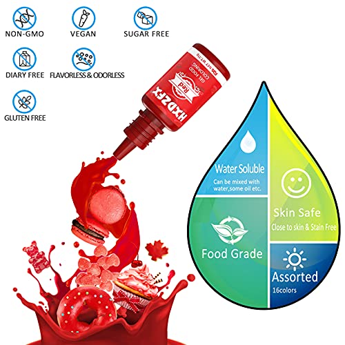 Gel Food Coloring 10 Colors Set, Tasteless Gel Food Coloring for Cake