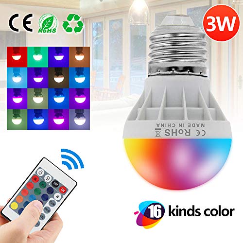 LED Color Changing Light Bulb Dimmable 16 Modes Mood Hue RGB Colored