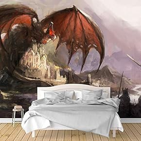Wall Murals for Bedroom Dark Evil Dragon Removable Wallpaper Peel and Stick Wall Stickers - 66x96 inches