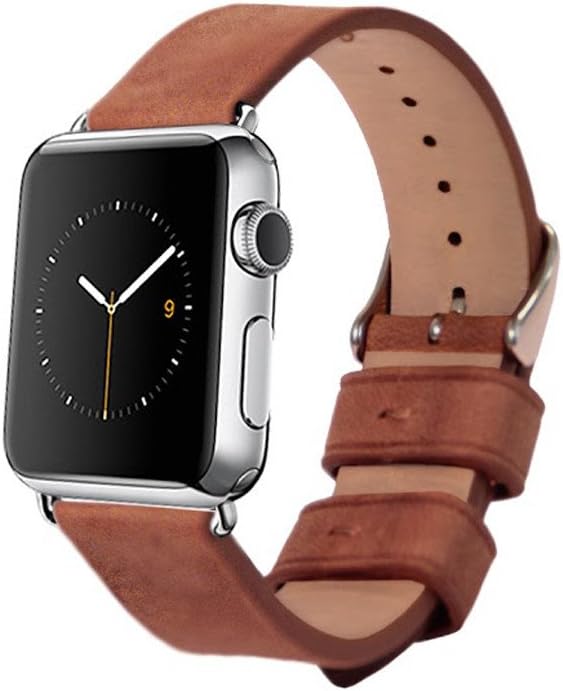 Monowear MWLTBR22POSI Leather Bracelet with Polished Adaptor 42 mm Silver/Brown