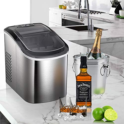 image for Tavata Portable Automatic Stainless Steel Ice Maker Machine for Counte