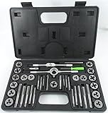 40pc SAE Standard Tap & Die Set w/ Case Screw Extractor Remover Kit Thread NEW