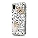 Mavis's Diary iPhone X Case, iPhone Xs Case, Full Edge Protective Plastic Case, 3D Handmade Crystal Clear Bling Diamonds Shiny White Rhinestone Gold Crown Plush Fox Hard PC Cover for iPhone X/Xs