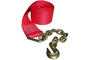 Cargo Equipment Corp. 4" x 30 Ft Red Winch Strap with Chain End PN: 423040R