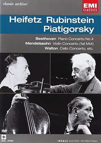 Beethoven Piano Concerto No. 4 & Mendelssohn Violin Concerto & Walton Cello Concerto / Rubinstein, Heifetz, Piatigorsky (EMI Classic Archive 4)