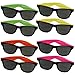 Dazzling Toys Neon Sunglasses 24 Assorted Colors Eyewear Sun Shades Sunglasses Vintage Holiday Party Costume Dress Up Accessory Kids Cool Multicolored Glasses
