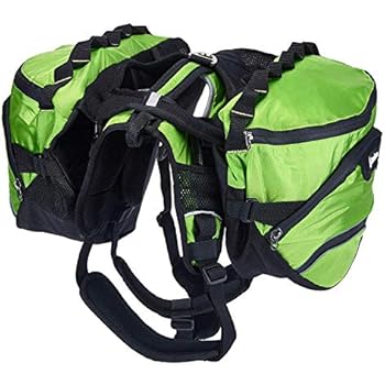 PETTOM Dog Hiking Harness Backpack Pet Adjustable Removable Saddle Bag Waterproof Walking Camping Packs for Medium Large Dogs